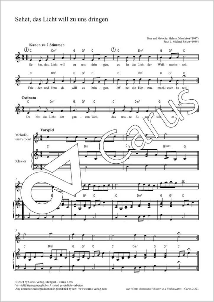Sehet, das Licht will zu uns dringen - C major